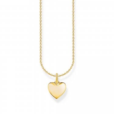 Thomas Sabo Heart Gold Tone Necklace 1.1 x 1cm, 38-45cm 