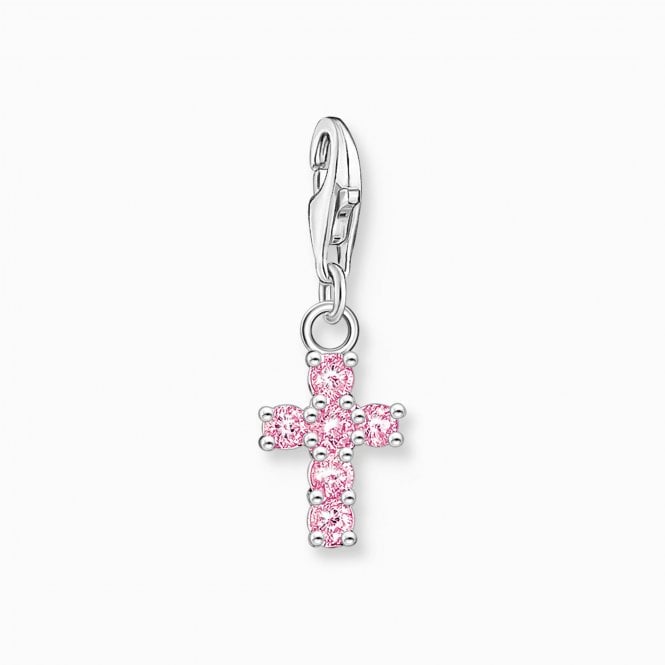 Thomas Sabo  Pink CZ Claw Set Cross Charm 2.5 x 0.9cm