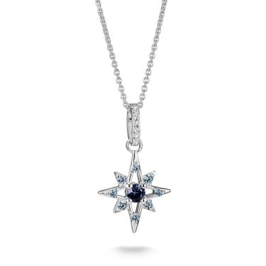 Thomas Sabo Star CZ Necklace With Blue Stones 2.4 x 1.4cm, 45-50cm