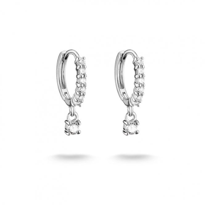 Thomas Sabo  Sterling Silver Brilliant-Cut CZ Hoop Earrings 0.28 x 1.5cm