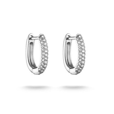 Thomas Sabo Sterling Silver Cluster CZ Hoop Earrings 0.25 x 1.15cm