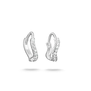 Thomas Sabo Sterling Silver CZ Curved Hoop Earrings 0.22 x 1.08cm