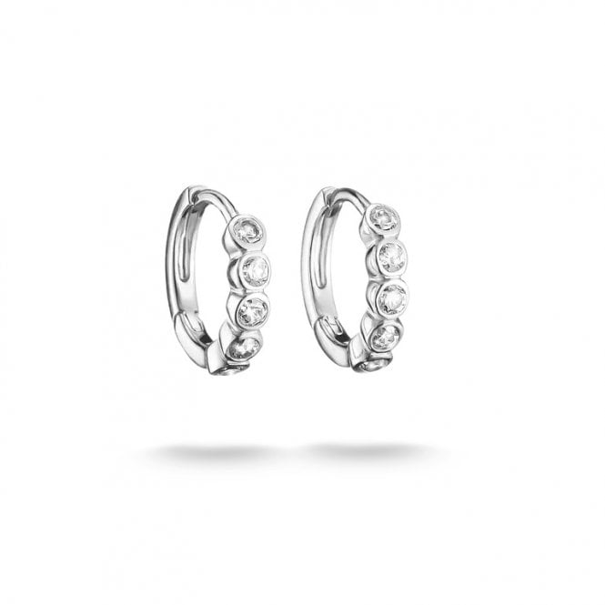 Thomas Sabo  Sterling Silver CZ Hoop Earrings 0.25 x 1.09cm