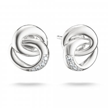 Thomas Sabo Sterling Silver Together CZ Stud Earrings 1.15 x 1.3cm
