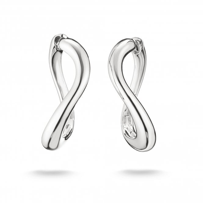 Thomas Sabo  Sterling Silver Wave-Shaped Hoop Earrings 0.4 x 2.4cm