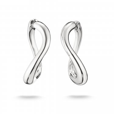 Thomas Sabo Sterling Silver Wave-Shaped Hoop Earrings 0.4 x 2.4cm