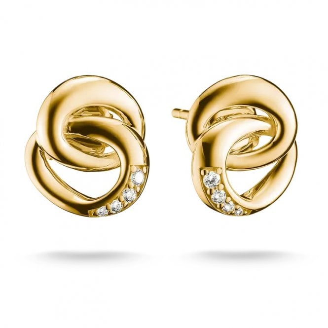Thomas Sabo  Together Gold Tone CZ Stud Earrings 1.15 x 1.3cm