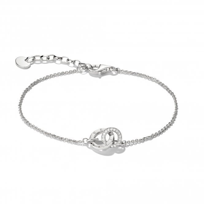 Thomas Sabo  Together Intertwined Circles Bracelet With CZ 0.9 x 1.7cm, 16cm + 3cm