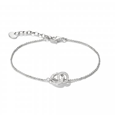 Thomas Sabo Together Intertwined Circles Bracelet With CZ 0.9 x 1.7cm, 16cm + 3cm