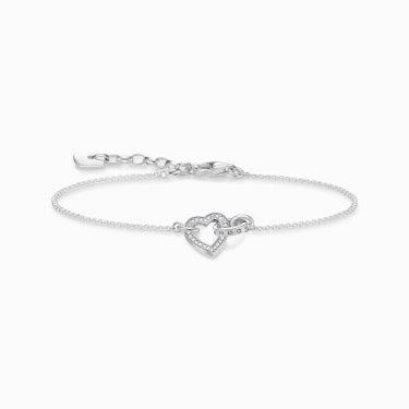 Thomas Sabo Together Small Heart Interlocking Bracelet 0.9 x 1.4cm, 16-19cm 