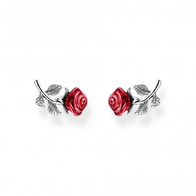Thomas Sabo  True Romance Red Roses Romance Stud Earrings 1.4 x 0.7cm