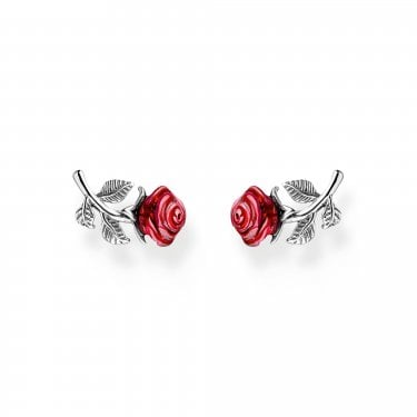 Thomas Sabo True Romance Red Roses Romance Stud Earrings 1.4 x 0.7cm