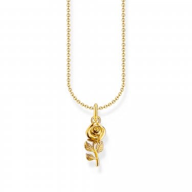 Thomas Sabo True Romance Roses Romance Gold Tone Necklace 1.7 x 0.7cm, 38-45cm