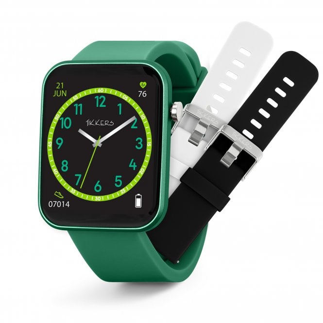 Tikkers  Smart Series 13 Green Interchangeable Silicone Strap Smart Watch