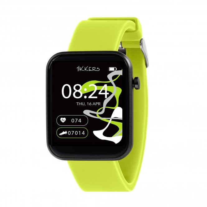 Tikkers  Smart Series 13 Green Silicone Strap Smart Watch