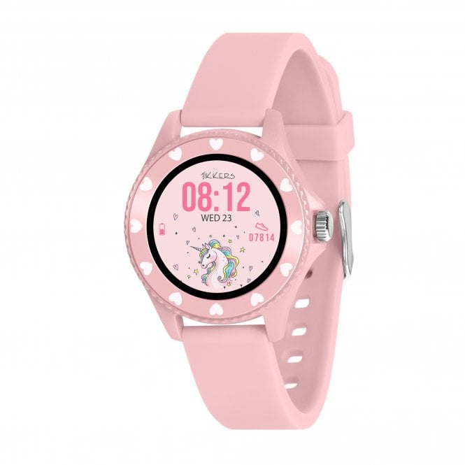 Tikkers  Smart Series 34 Pink Silicone Strap Smart Watch