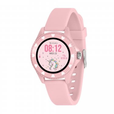 Tikkers Smart Series 34 Pink Silicone Strap Smart Watch