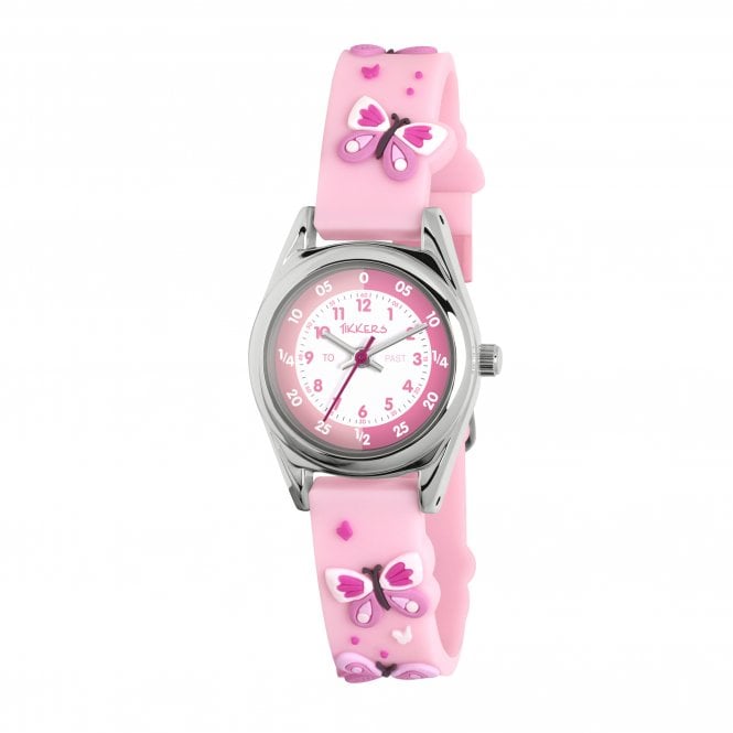 Tikkers  Time Teacher 3D Butterfly Silicone Strap Watch