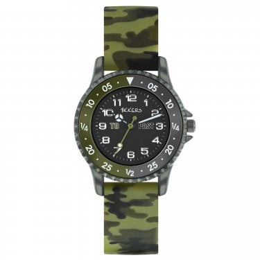 Tikkers Time Teacher Camo Silicone Strap Watch 