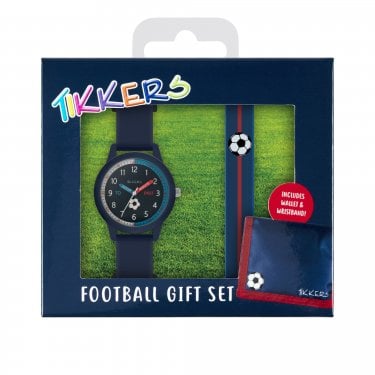 Tikkers Time Teacher Football Navy Wallet & Watch Gift Set