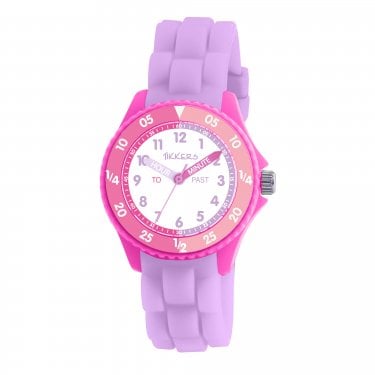 Tikkers Time Teacher Lilac & Pink Silicone Strap Watch