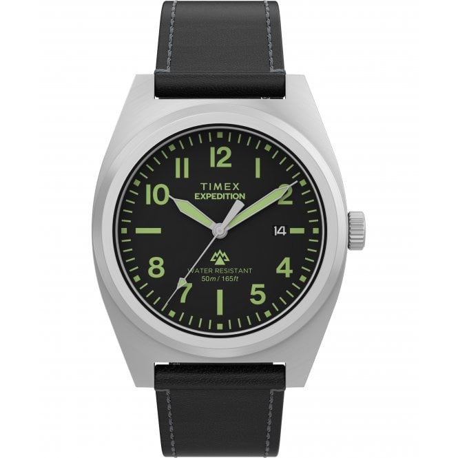 Timex  Gents Expedition® Capstone Black Dial Black Eco-Friendly Leather Strap Watch