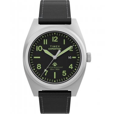 Timex Gents Expedition® Capstone Black Dial Black Eco-Friendly Leather Strap Watch