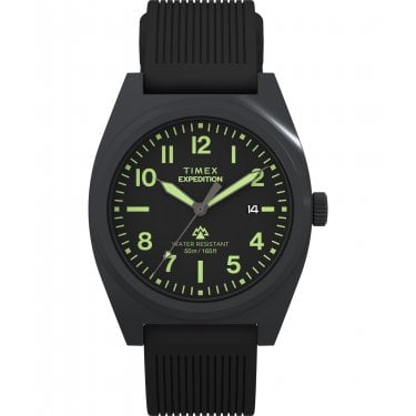 Timex Gents Expedition® Capstone Black Dial Black Silicone Strap Watch 