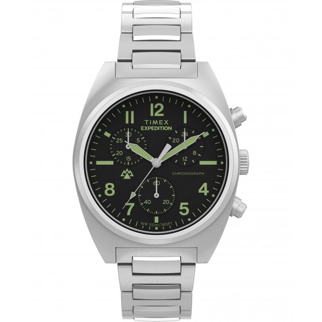 Timex  Gents Expedition® Capstone Black Dial Chronograph Stainless Steel Watch