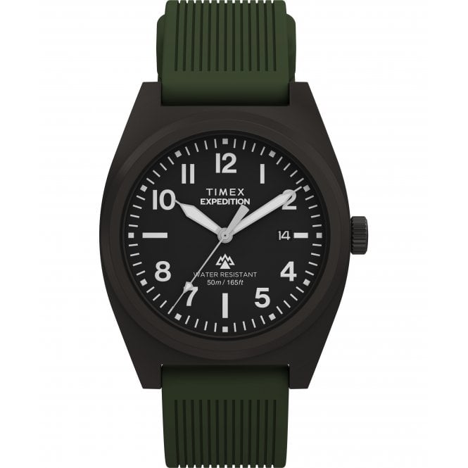 Timex  Gents Expedition® Capstone Black Dial Green Silicone Strap Watch  
