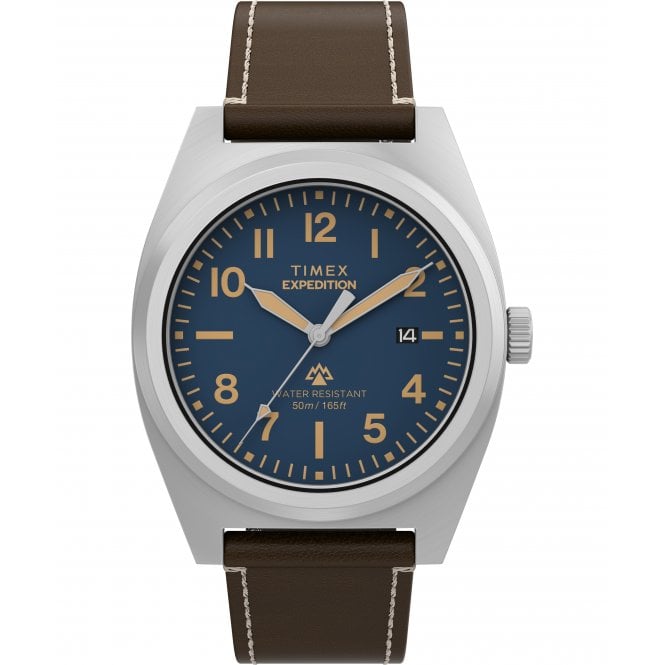 Timex  Gents Expedition® Capstone Blue Dial Brown Eco-Friendly Leather Strap Watch