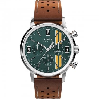 Timex Gents Marlin® Chronograph Tachymeter Brown Leather Strap Watch