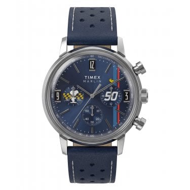 Timex Gents Peanuts® Marlin Racing Blue Dial Blue Leather Strap Watch