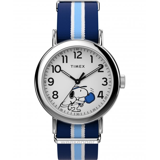 Timex  Gents Peanuts® Weekender Snoopy Pickleball Blue Fabric Strap Watch