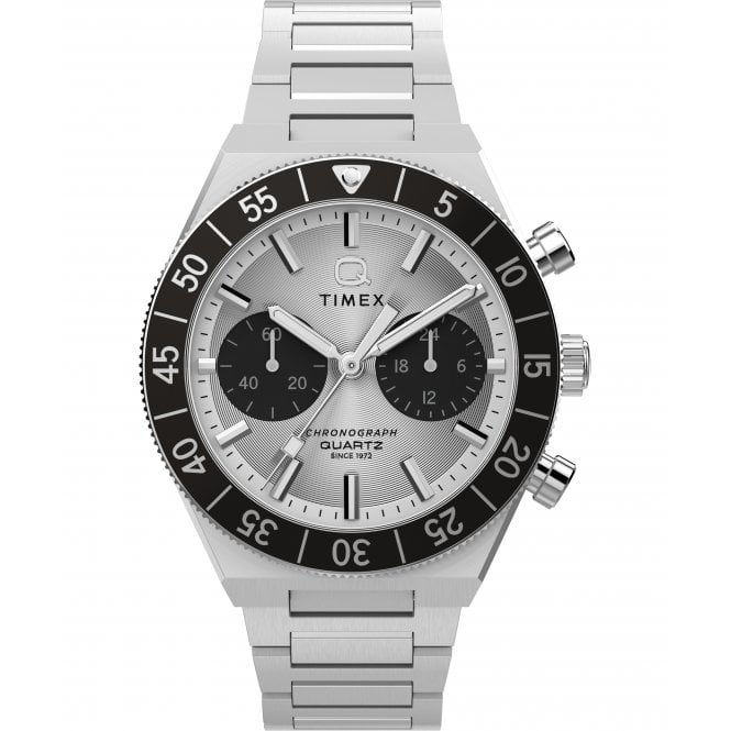 Timex  Gents Q  Continental Chronograph Stainless Steel Watch