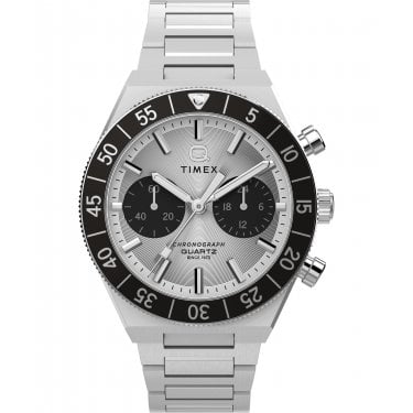 Timex Gents Q Timex Continental Chronograph Stainless Steel Watch