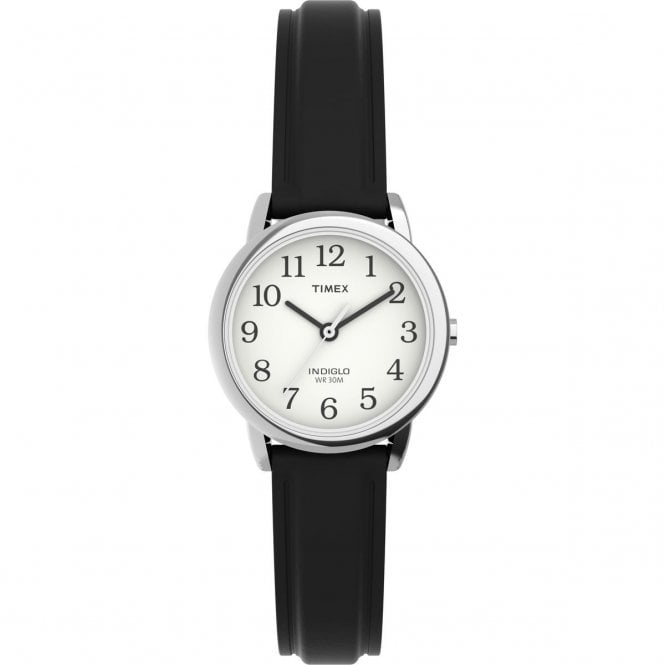 Timex  Ladies Easy Reader Classic Black Leather Strap Watch