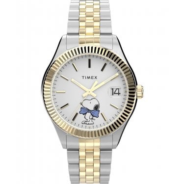 Timex Ladies Peanuts® Legacy Bowtie Dial Two Tone Stainless Steel Watch   