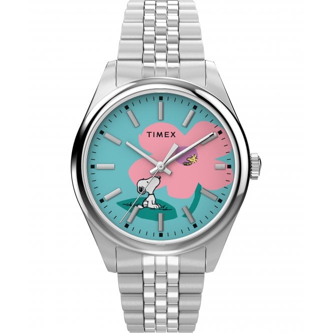 Timex  Ladies Peanuts® Legacy Snoopy with Flower Dial Stainless Steel Watch