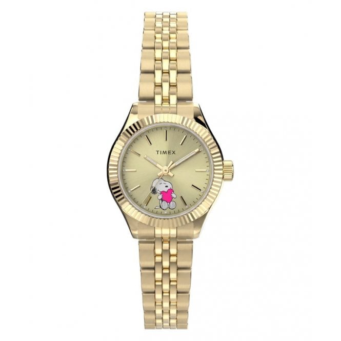 Timex  Ladies Peanuts® x  Legacy Mini Heart Hug Gold Dial Gold Tone Stainless Steel Watch