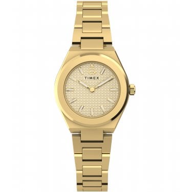 Timex Ladies Q Timex Q Continental Mini Gold Dial Gold Tone Stainless Steel Watch