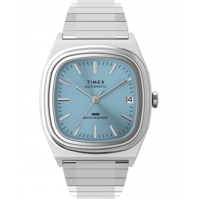 Timex  Unisex 1983 E Line Blue Dial Stainless Steel Expandable Strap Automatic Watch