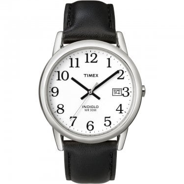 Timex Unisex Easy Reader Classic Black Leather Strap Watch