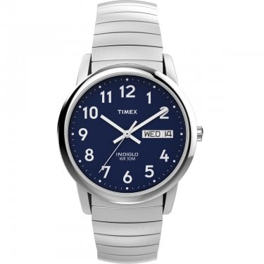 Timex Unisex Easy Reader Classic Blue Dial Expandable Strap Stainless Steel Watch