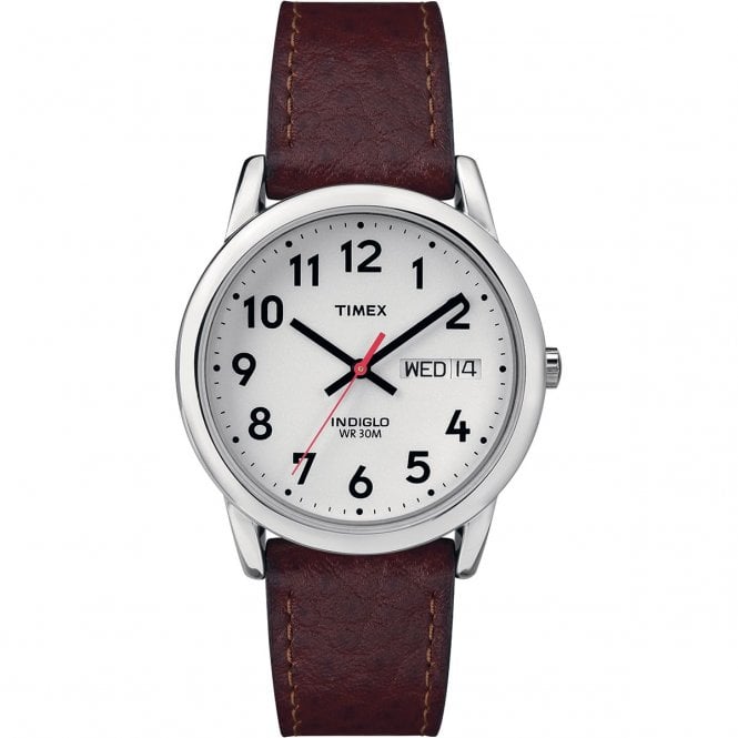 Timex  Unisex Easy Reader Classic Brown Leather Strap Watch