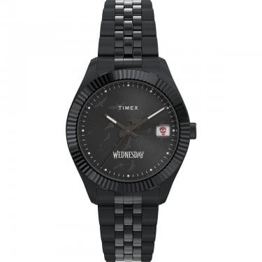 Timex Unisex Lab x Wednesday Unisex Legacy Black Stainless Steel Watch  