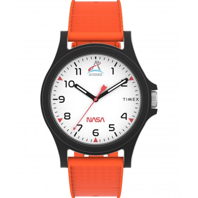 Timex  Unisex Main Street NASA Artemis White Dial Orange Silicone Strap Watch