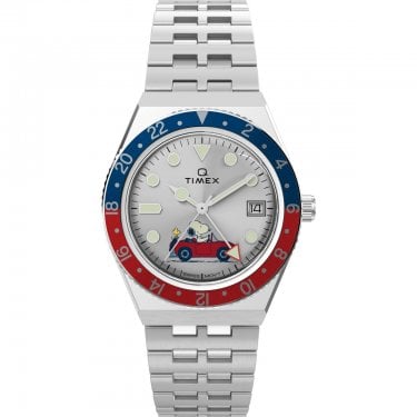 Timex Unisex Peanuts® Q Timex® GMT Stainless Steel Watch 