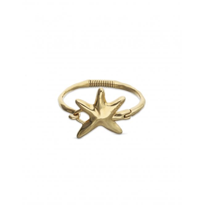 Uno De 50  Arcadia Stellaris Gold Tone Starfish Bangle Bracelet 16.5cm