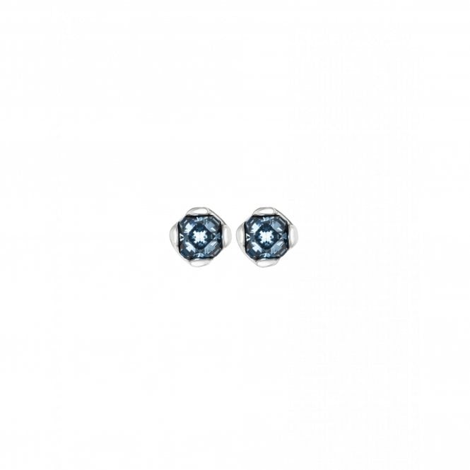 Uno De 50  Charismatic Aura Blue Crystal Stud Earrings 0.8cm